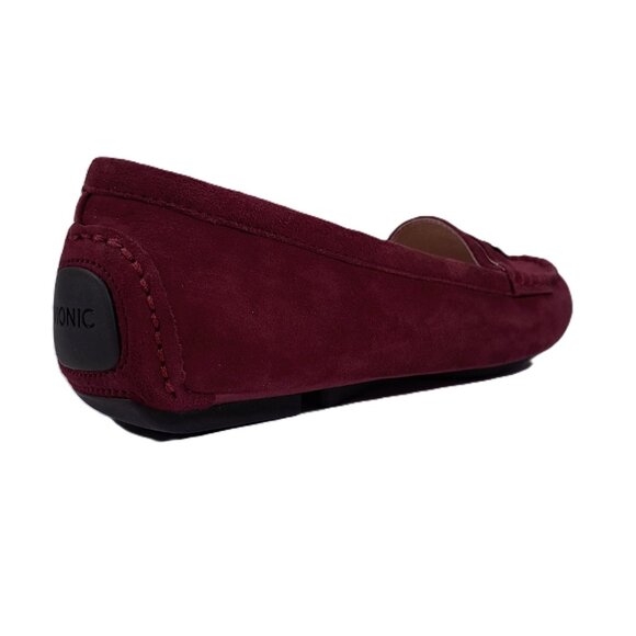 Vionic 456 Sydney Loafers Women 7 Dark Red Suede Leather Slip On Moc TVW4105 - Picture 2 of 14